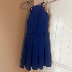 Royal blue open back formal dress women’s size 3/4